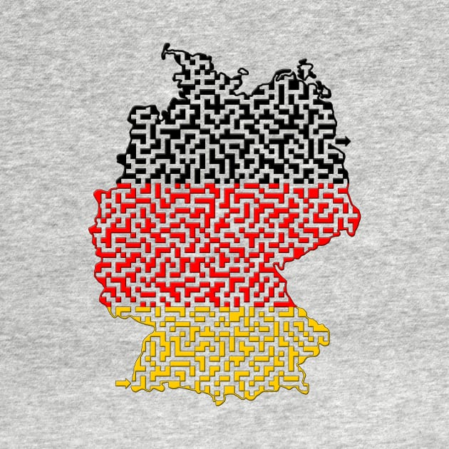 Germany Outline Maze & Labyrinth T-Shirt by gorff